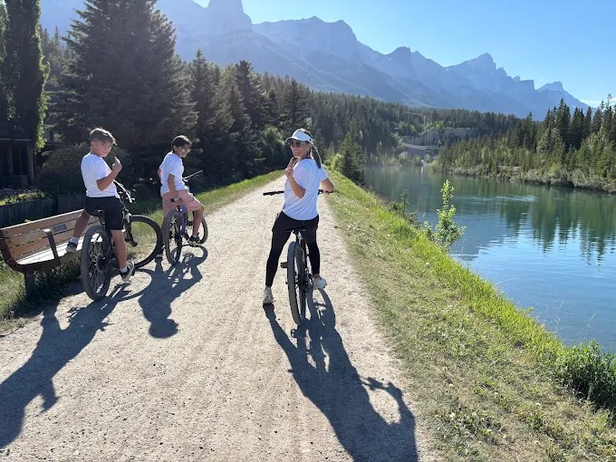 Golden hour bike ride in the Bow Valley